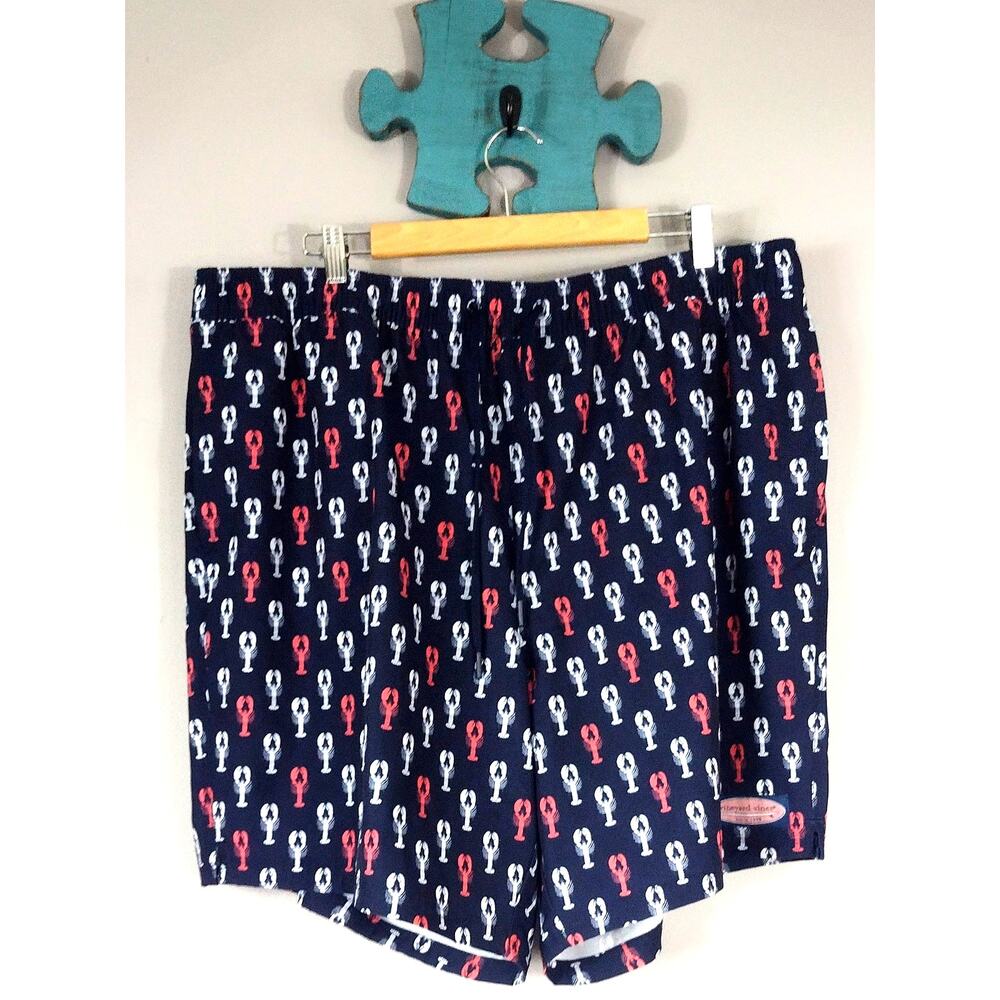 Vineyard Vines Chappy Lobster Swim Shorts Mens Size 2XT Beachy Vacation Swimwear